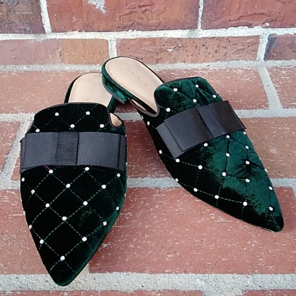 emerald green mules
